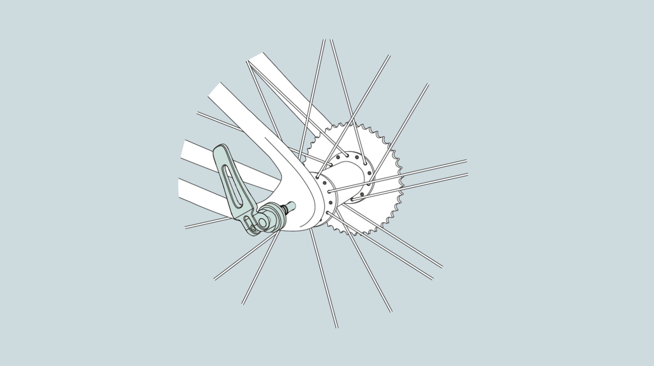 Detailed layout view of quick release skewer